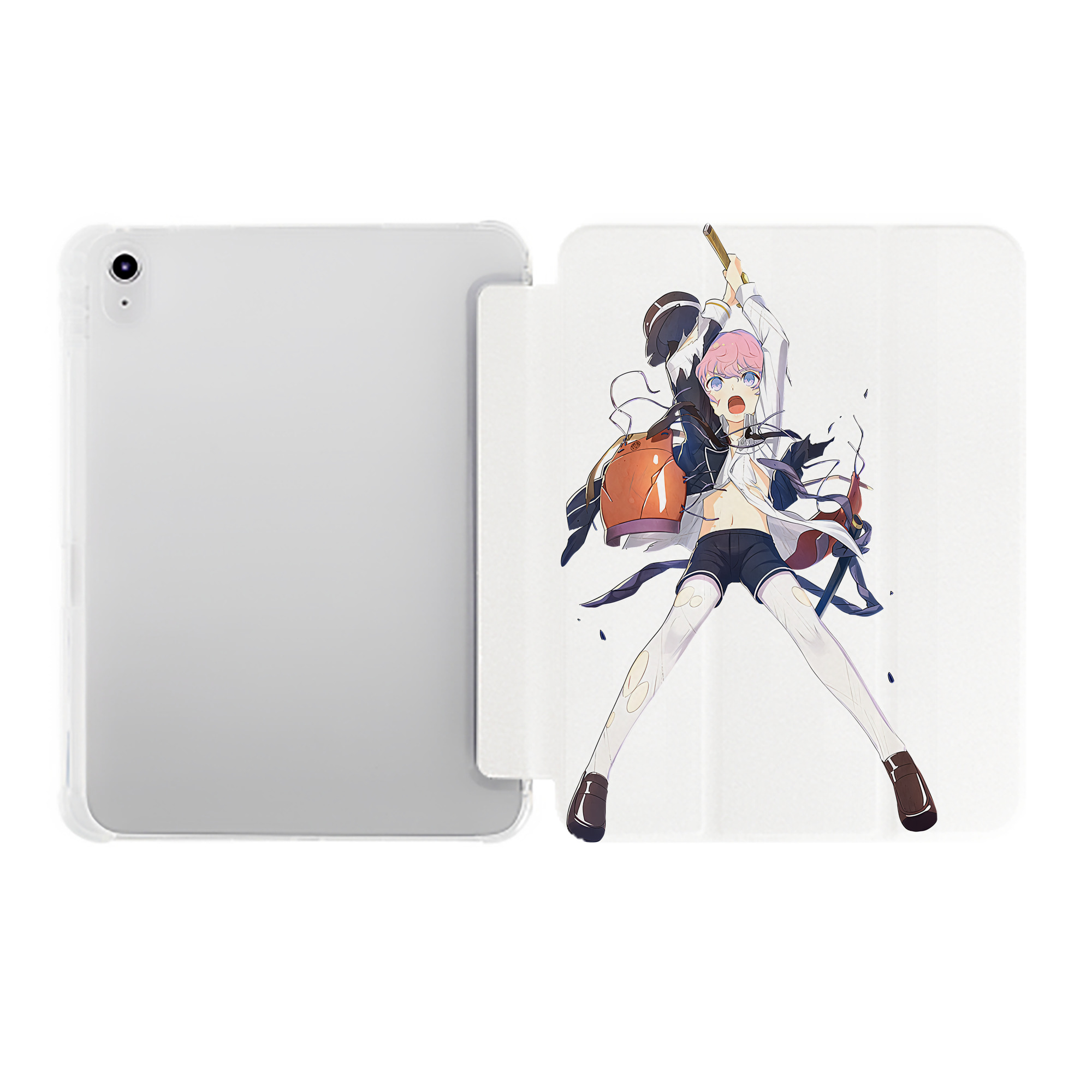 （画像用） 刀剣乱舞 Touken Ranbu IPad ケース ペン収納付き 三つ折りスタンド PUレザー×シリコン 対応機種9.5/10.5/10.9インチ